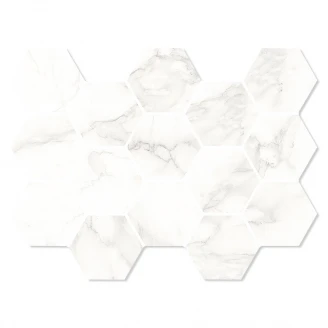 Marmor Mosaik Klinker Hera Vit Blank-Polerad Rak 33x23 cm